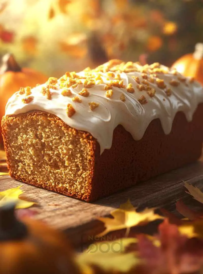 pumpkin bread with cream cheese frosting