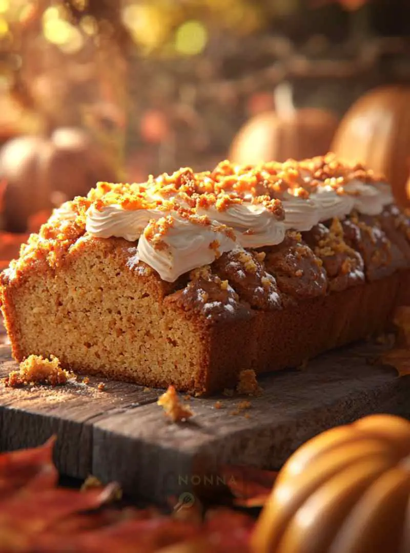 pumpkin bread with cream cheese frosting