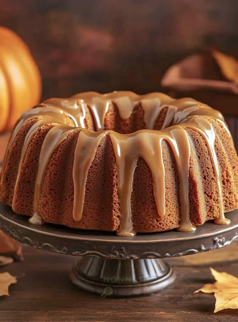 Pumpkin Bundt Cake with Brown Sugar Icing