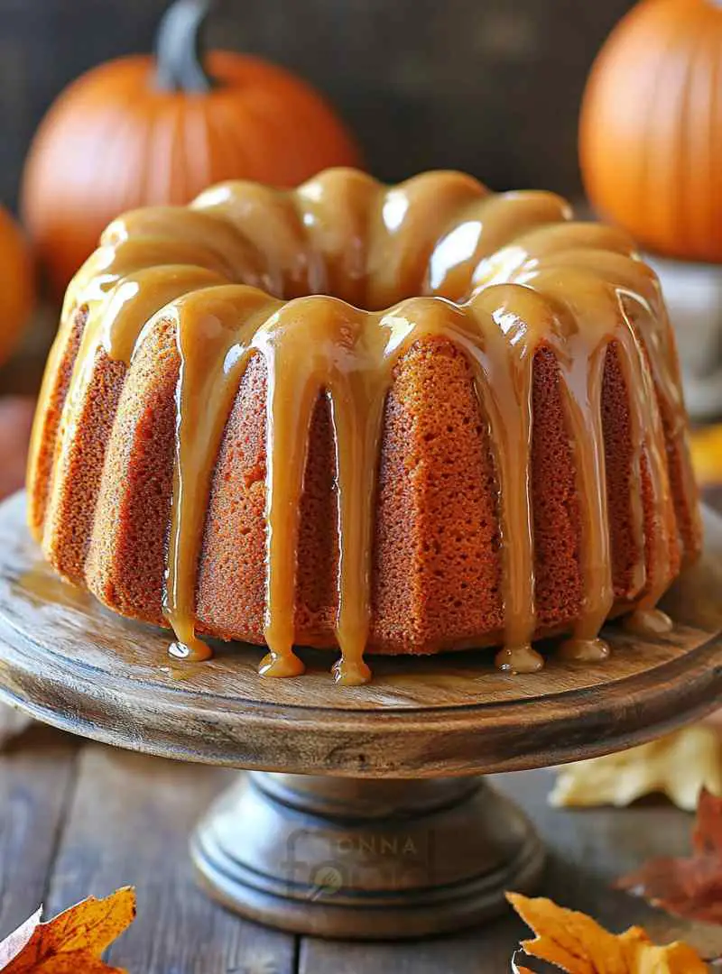 Pumpkin Bundt Cake with Brown Sugar Icing