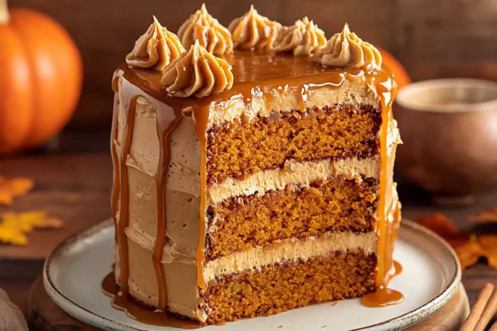 Pumpkin Salted Caramel Layer Cake