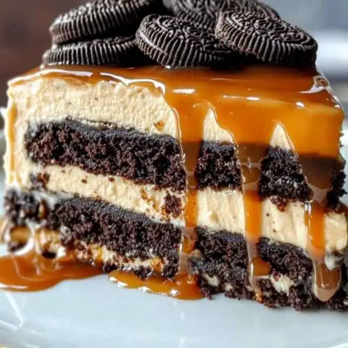 Easy No Bake Salted Caramel Oreo Icebox Cake Recipe