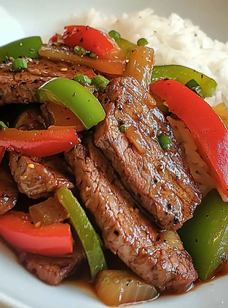 Pepper Steak with Bell Peppers and Onion