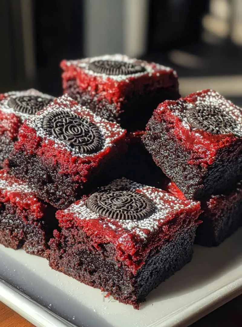 Red Velvet Oreo Brownies