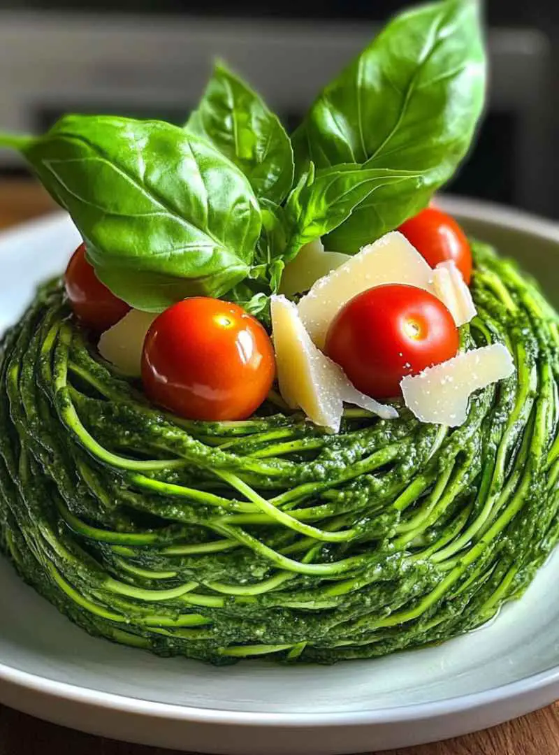 Low Carb Zucchini Noodles with Pesto