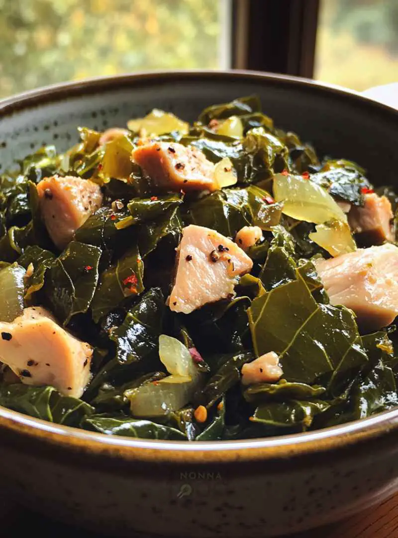 COLLARD GREENS WITH SMOKED TURKEY