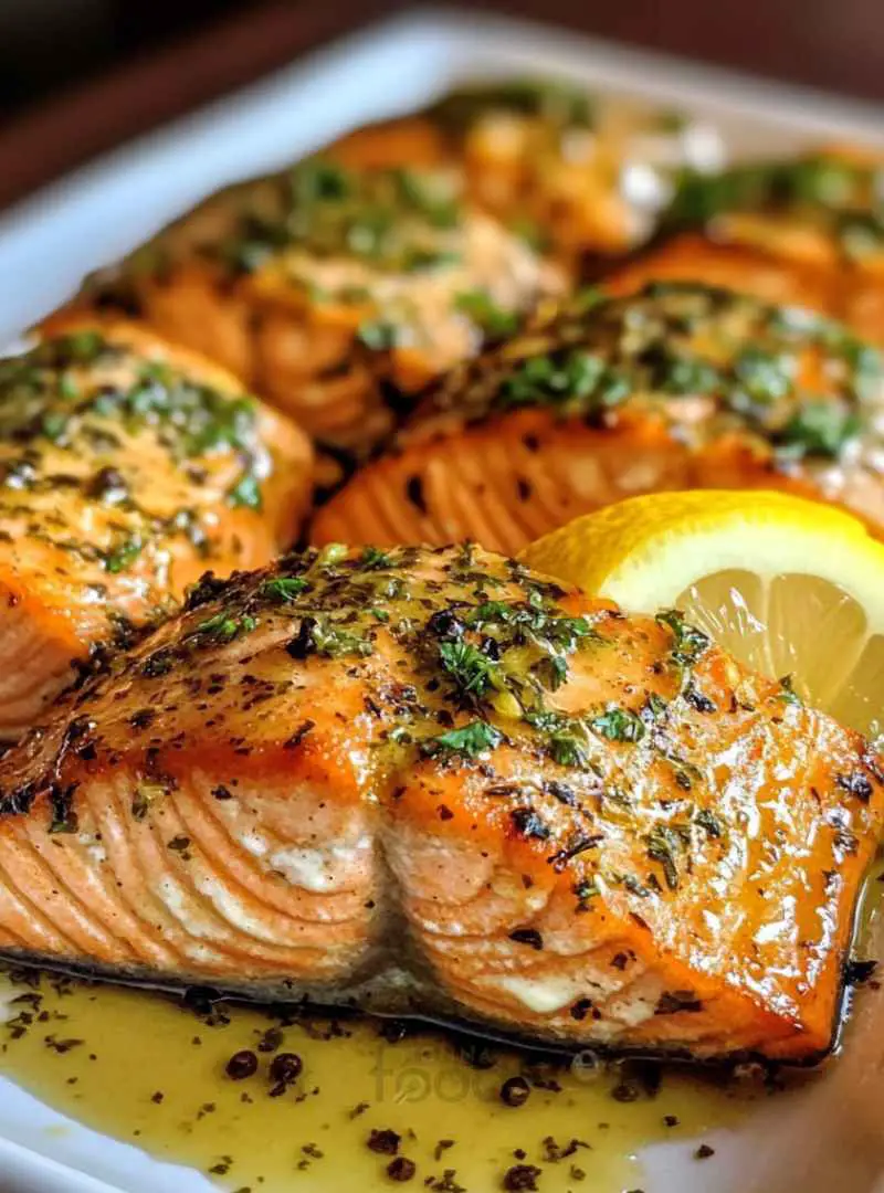  DELICIOUS BAKED SALMON WITH HERB BUTTER