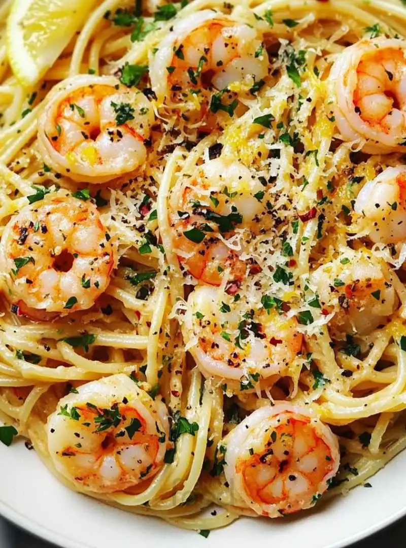 GARLIC BUTTER SHRIMP PASTA 