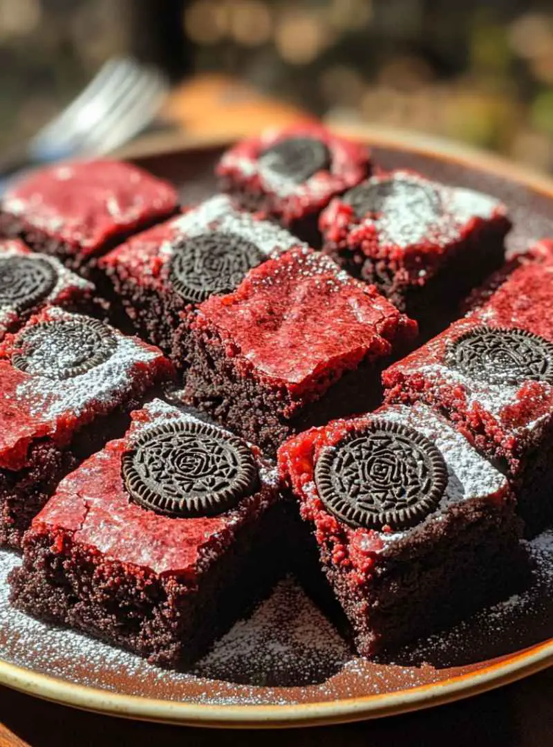 Red Velvet Oreo Brownies