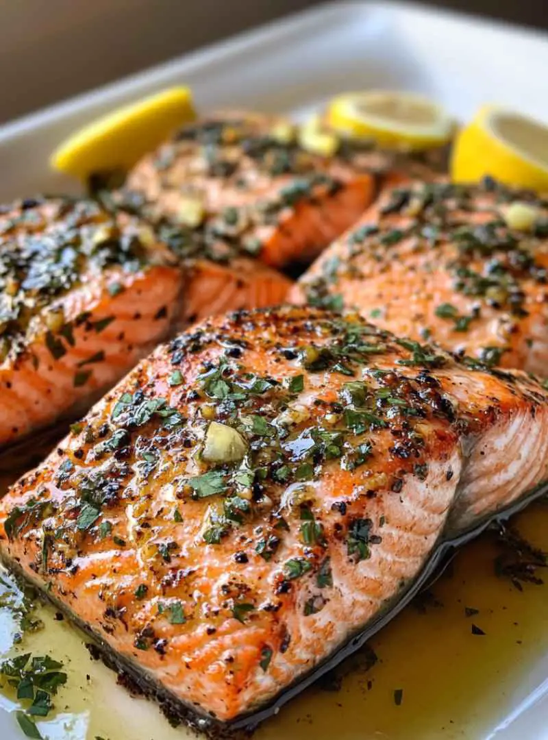  DELICIOUS BAKED SALMON WITH HERB BUTTER