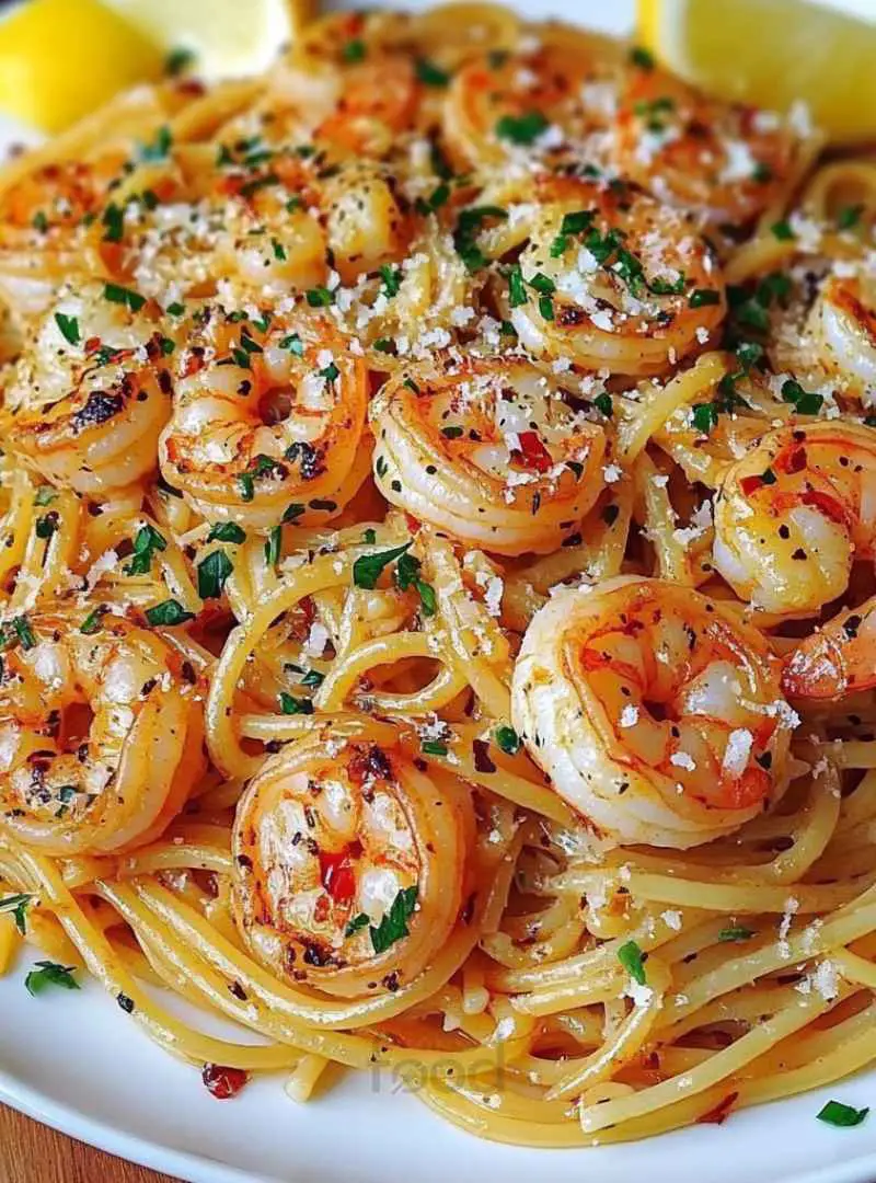 GARLIC BUTTER SHRIMP PASTA 