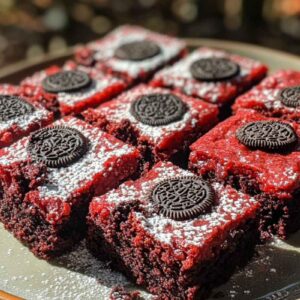 Red Velvet Oreo Brownies