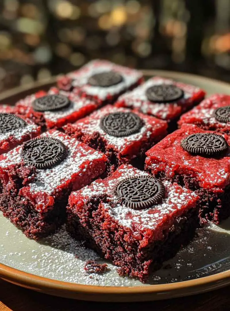 Red Velvet Oreo Brownies