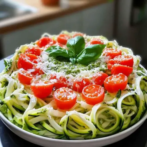 Low Carb Zucchini Noodles with Pesto