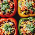 QUINOA AND BLACK BEAN STUFFED PEPPERS