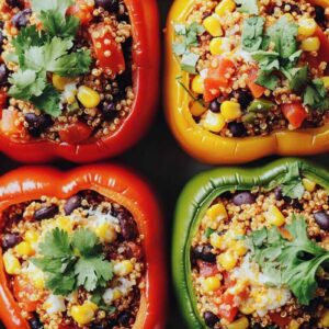 QUINOA AND BLACK BEAN STUFFED PEPPERS