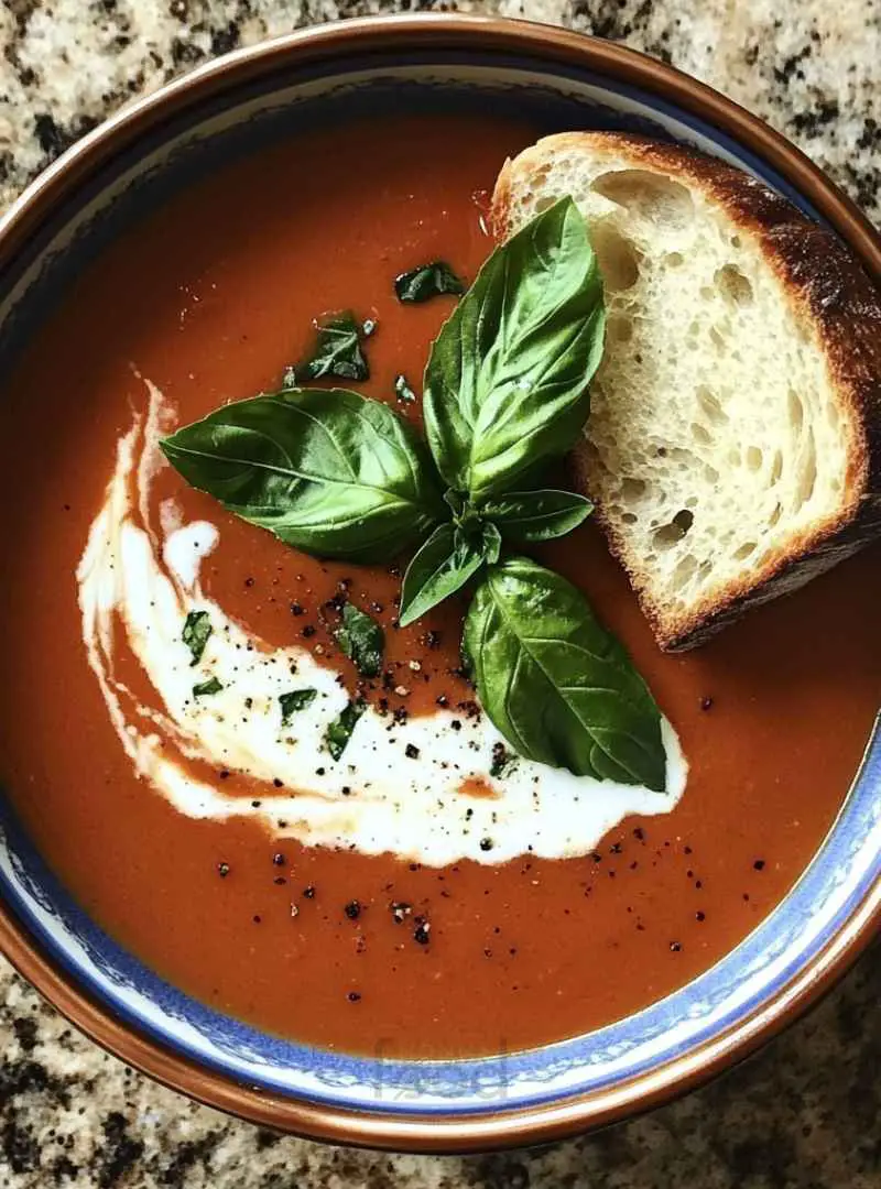 CREAMY TOMATO BASIL SOUP