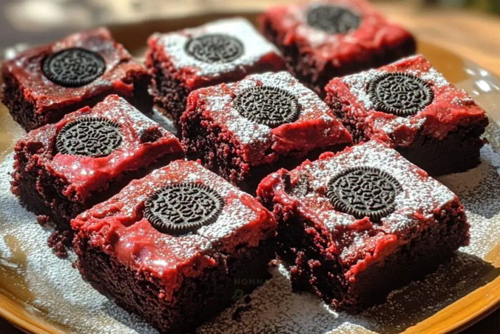 Red Velvet Oreo Brownies