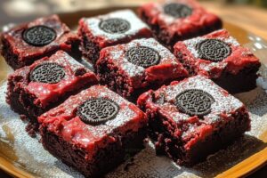 Red Velvet Oreo Brownies