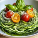 Low Carb Zucchini Noodles with Pesto