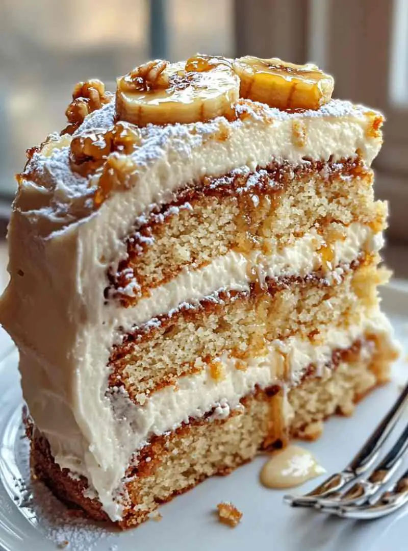 Banana Walnut Cream Cake