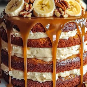 Banana Walnut Cream Cake