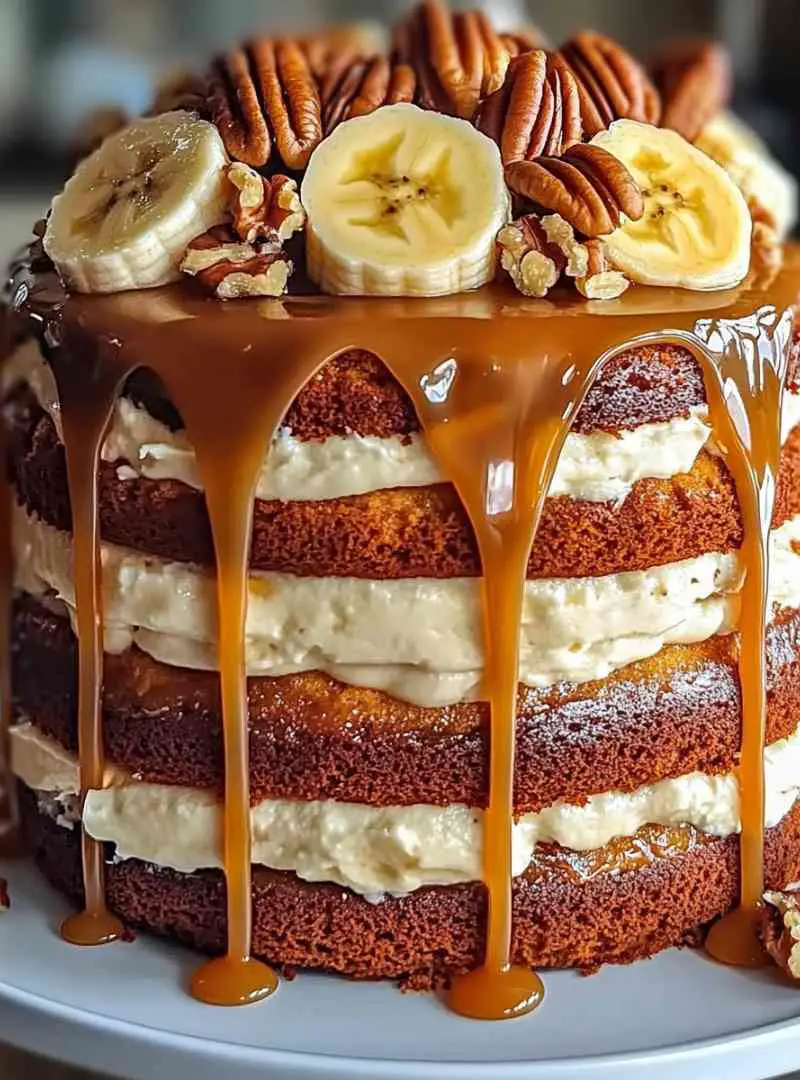 Banana Walnut Cream Cake