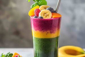 Delicious fruit smoothie for a healthy lifestyle