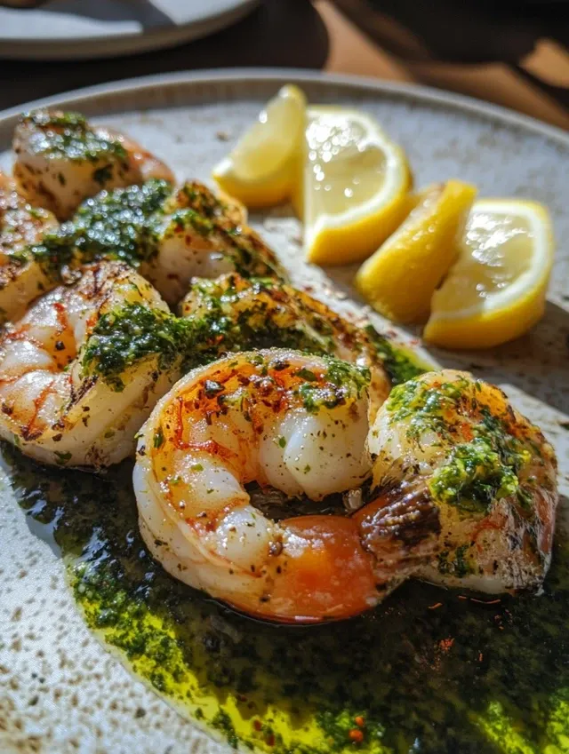 Zesty Grilled Shrimp with Chimichurri Sauce