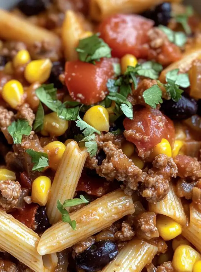 One Pot Beef Taco Pasta