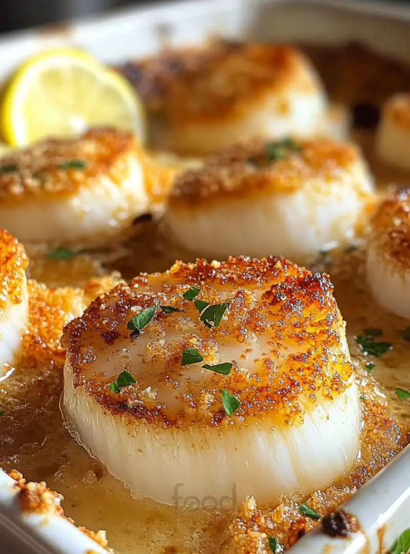 Garlic Butter Baked Scallops