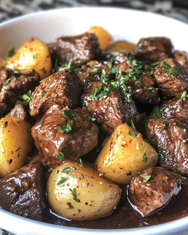  Garlic Butter Beef Bites & Potatoes