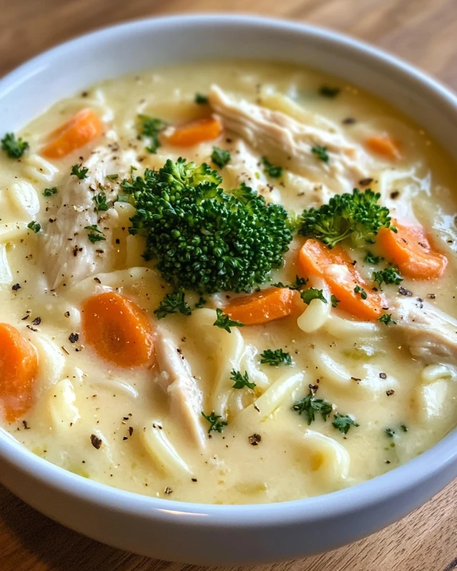 Crockpot Chicken Alfredo Soup