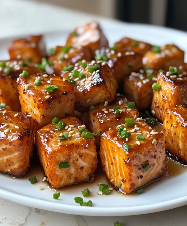 Crispy Honey Garlic Salmon Bites