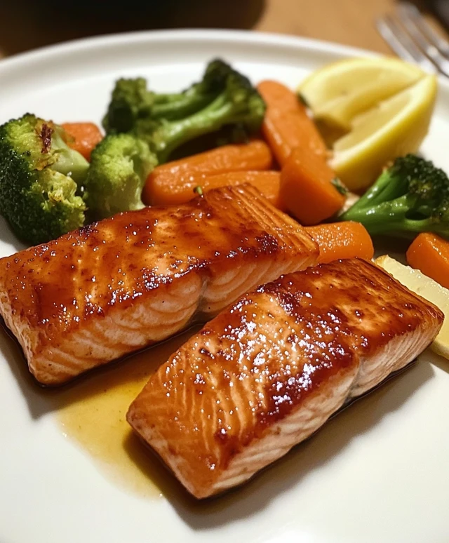  Honey Glazed Salmon with Roasted Veggies