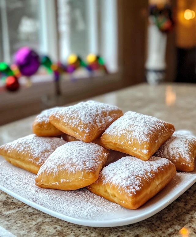 Mardi Gras Beignets with Powdered Sugar