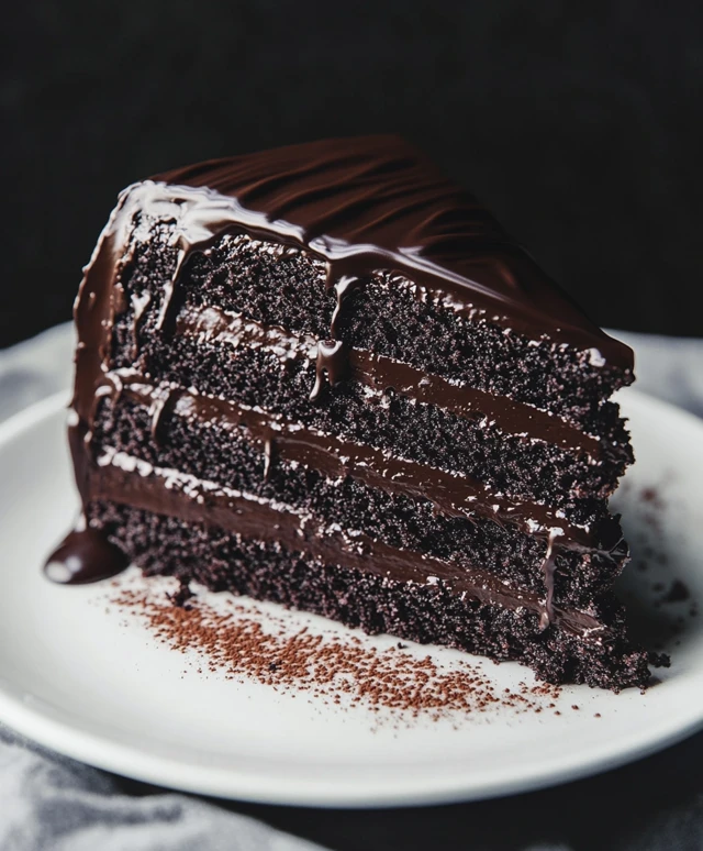 Chocolate Cake with Rich Ganache Topping