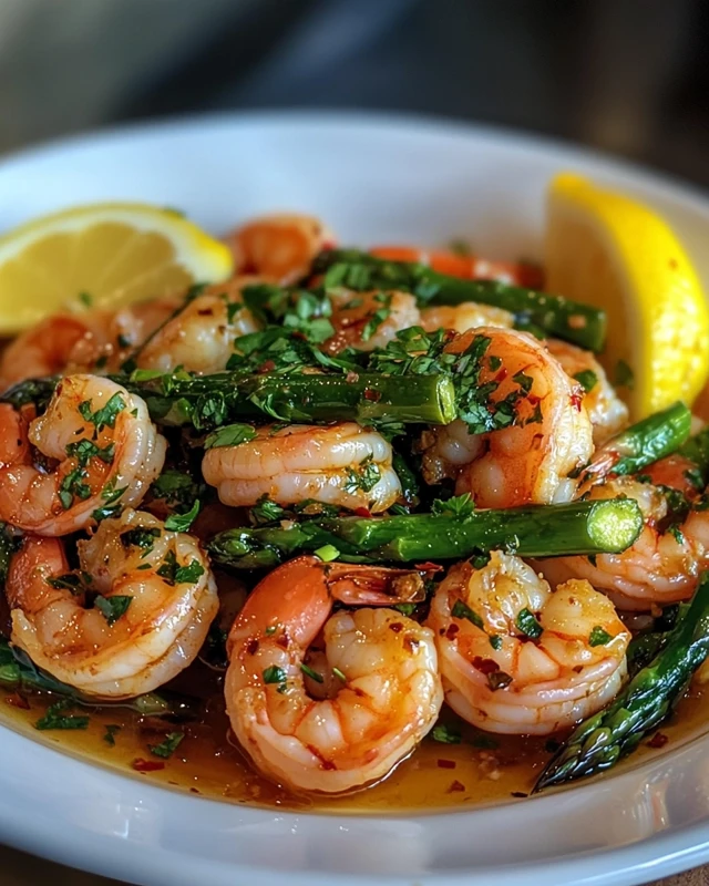 Lemon Garlic Shrimp and Asparagus