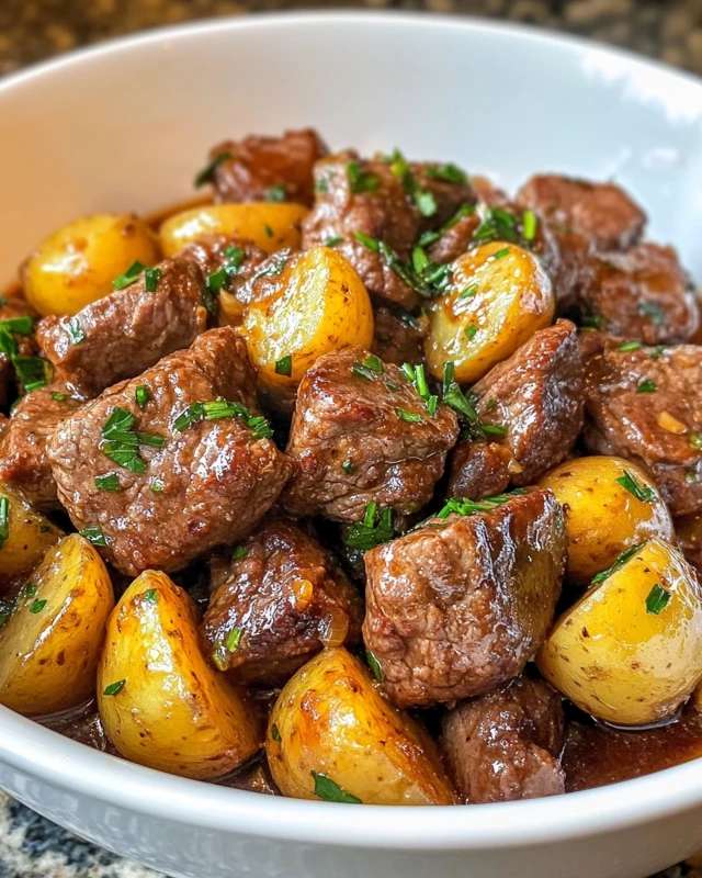  Garlic Butter Beef Bites & Potatoes