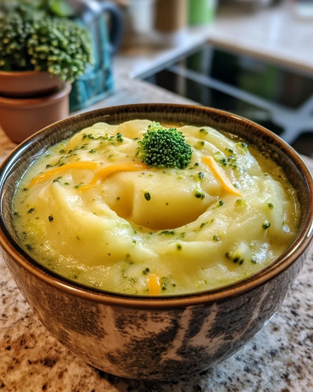 Crockpot Potato Broccoli Cheddar Soup