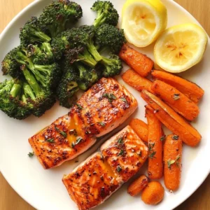 Honey Glazed Salmon with Roasted Veggies