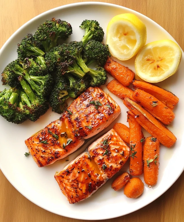  Honey Glazed Salmon with Roasted Veggies