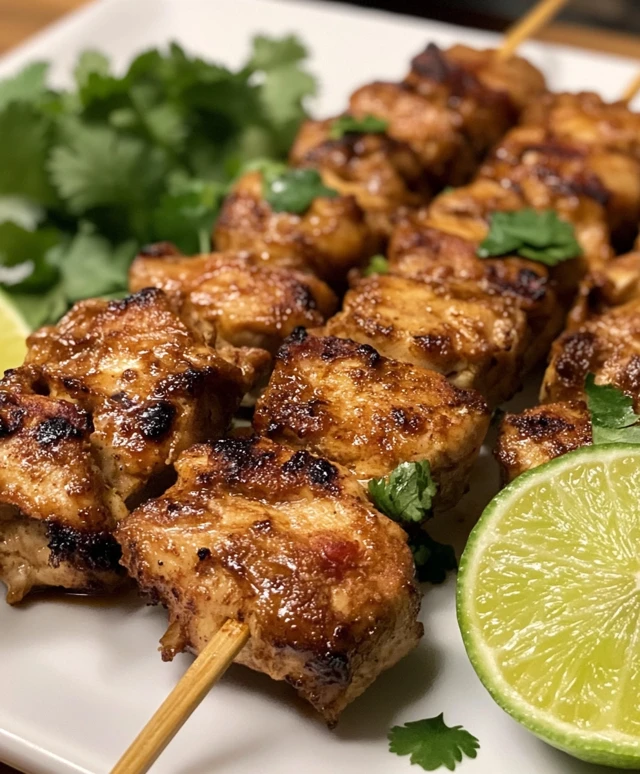 Mexican Chicken Skewers with Lime and Cilantro