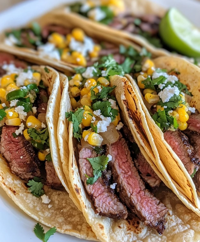 Steak Tacos with Creamy Mexican Street Corn