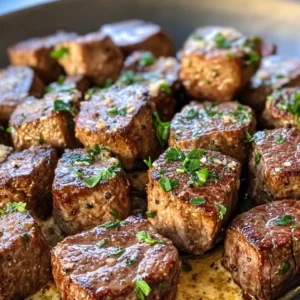 Butter Steak Bites with a Rich Parmesan Cream Sauce