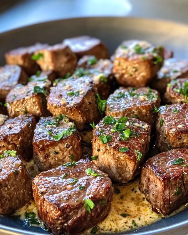 Butter Steak Bites with a Rich Parmesan Cream Sauce