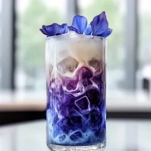 Iced Butterfly Pea Flower Tea Latte