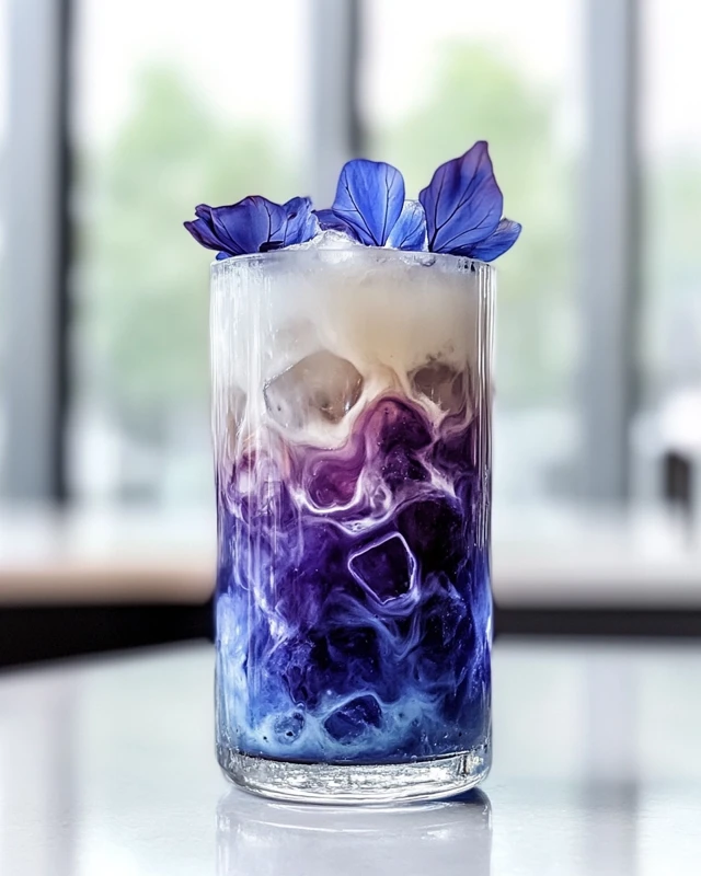 Iced Butterfly Pea Flower Tea Latte