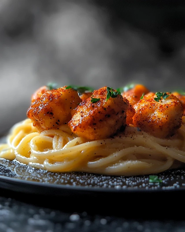 Garlic Butter Chicken Bites with Creamy Parmesan Pasta