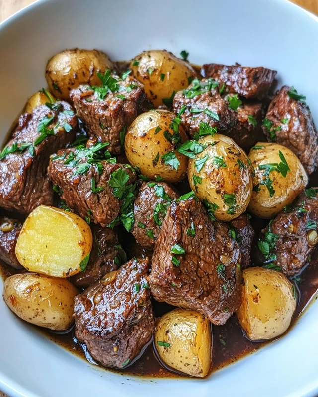  Garlic Butter Beef Bites & Potatoes